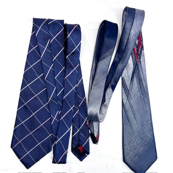 Set: 2 Neckties Burberry Blue  & El  Groco  Italy +1 Burberry  Handkerchief (54 - Picture 9 of 15